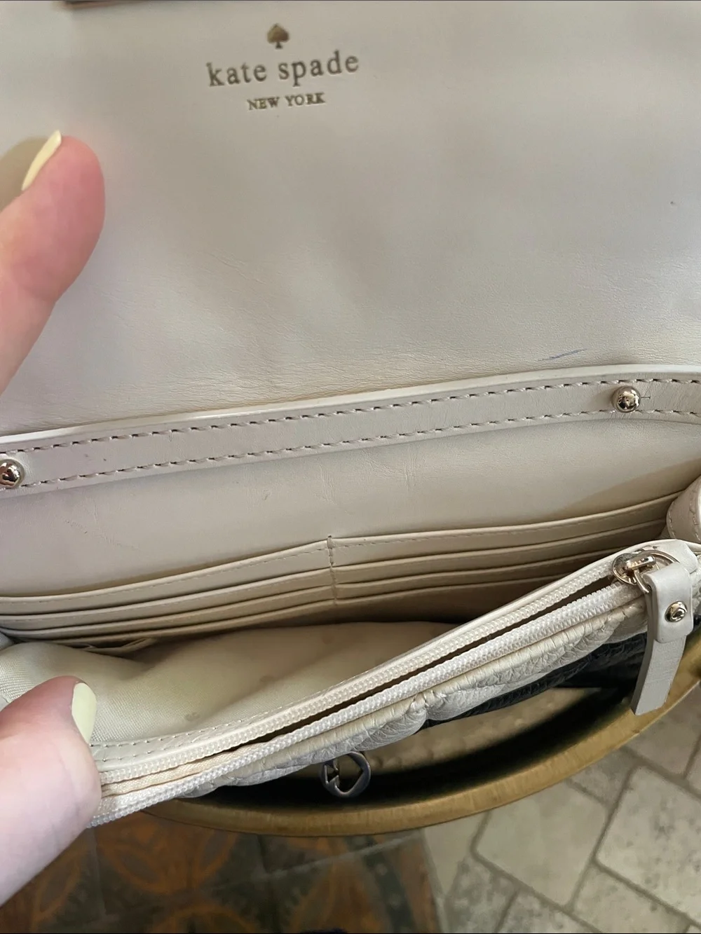 Kate Spade Quilted Sedgewick Avalon Crossbody Convertible Bag Clutch Cream